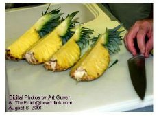 Fresh pineapple cut into wedges