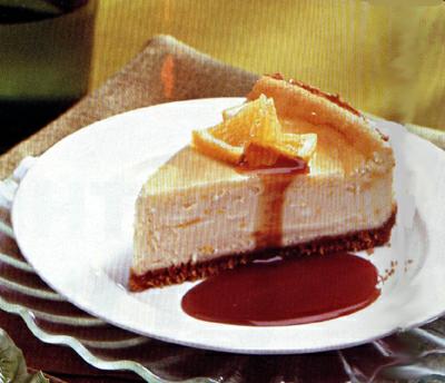 Orange Cheesecake With Caramel-Orange Sauce