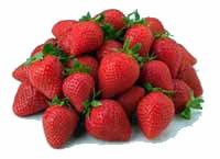 A pile of strawberries.