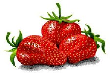 Three great looking strawberries for you.