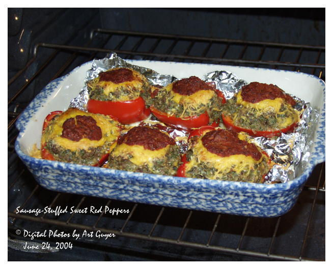 Sausage-Stuffed Sweet Red Peppers